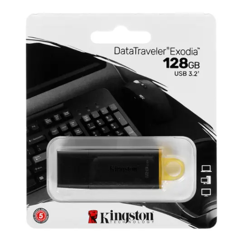 USB-флеш Kingston128GB USB3.2 DataTraveler Exodia черный usb flash drive kingston datatraveler exodia 64 гб 1 шт черный голубой
