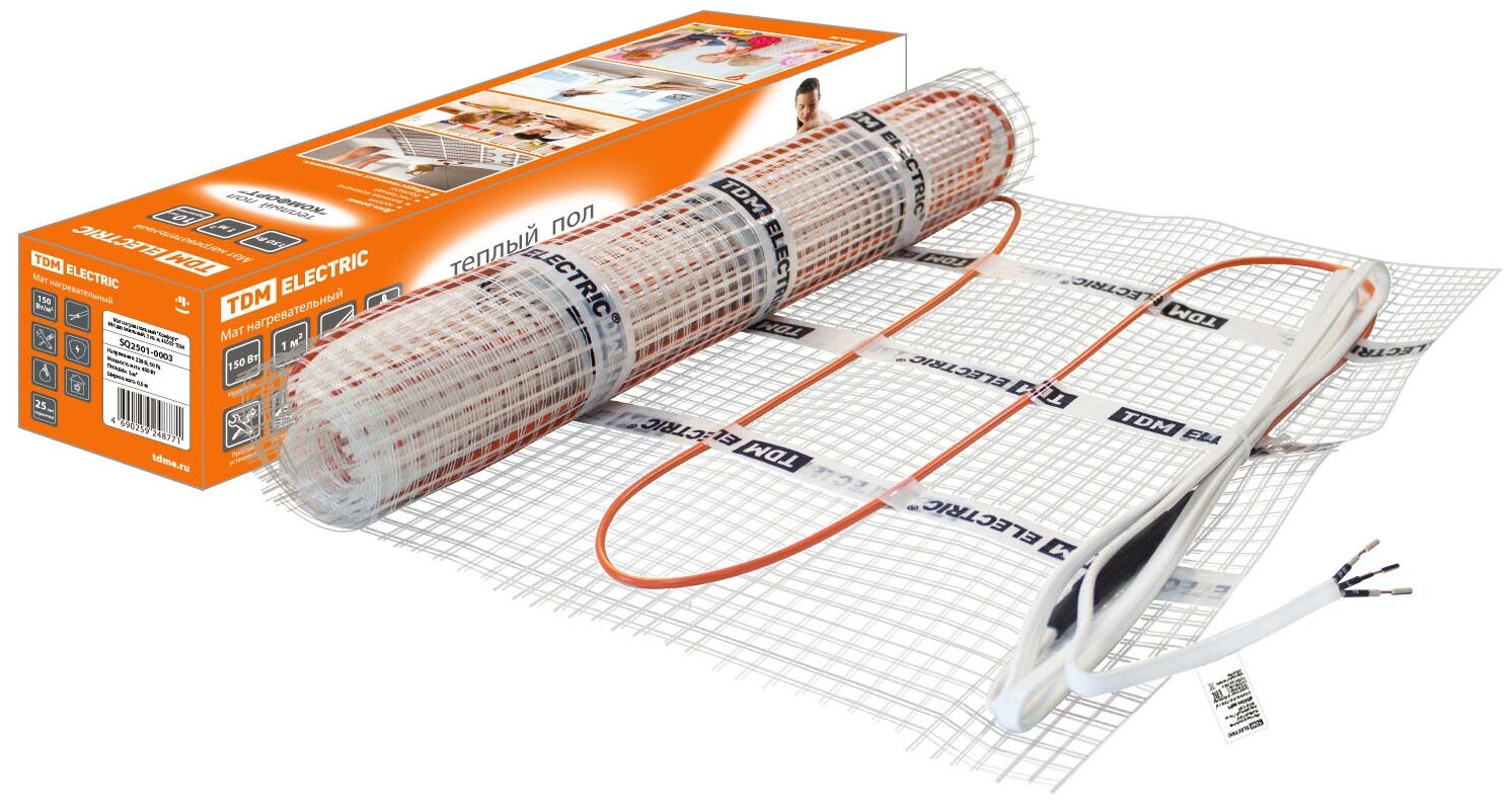 TDM Мат нагревательный 3,0м2 450Вт/м2 2жил TDM - фотография № 4