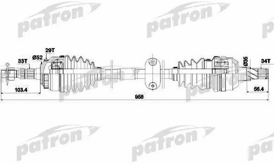 Полуось PATRON арт. PDS0432