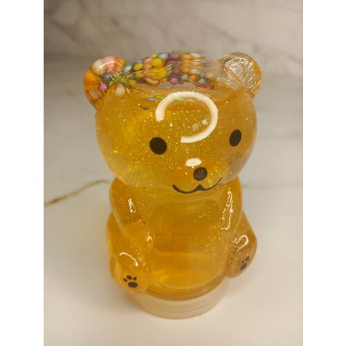 Слайм медвежонок игрушка антистресс. (оранжевый) игрушка chicco медвежонок 00009618000000
