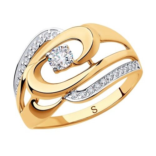 фото Sokolov кольцо из золота с фианитами 018270, размер 17.5