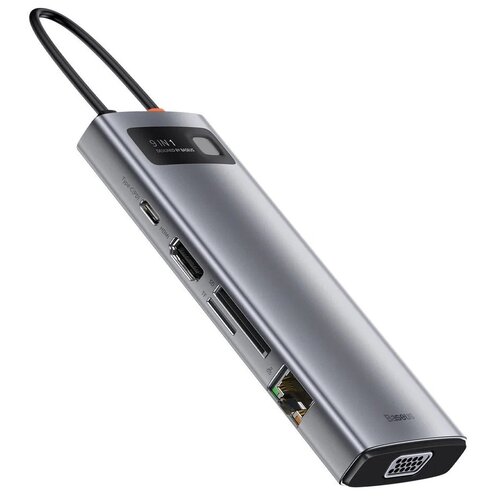 USB-концентратор Baseus CAHUB-CU0G разъемов 9 17 см серый 539300₽