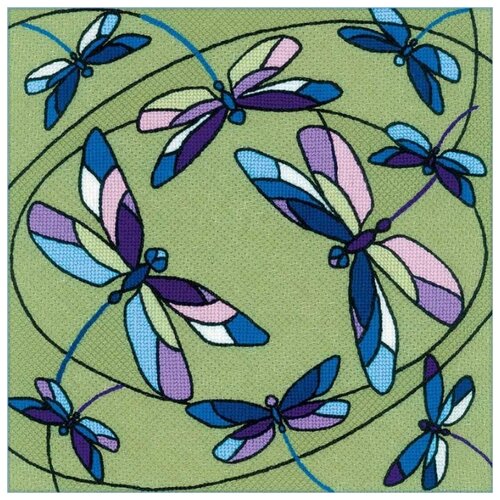 фото Набор подушка/панно. витраж. стрекозы 33х33 риолис 1655 1655