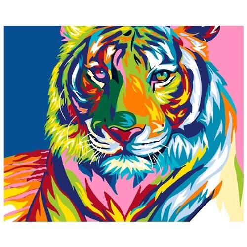Картина по номерам Радужный тигр, 40x50 см