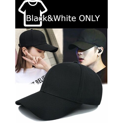 Бейсболка докер Black & White, размер 52-58, черный бейсболка унисекс модная летняя кепка от солнца с вышивкой в стиле хип хоп для мужчин и женщин mz0264