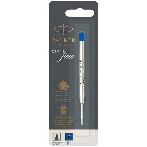 Стержень шариковый объемный Parker QuinkFlow Ball Point синий, 98мм, 0,8мм, метал. корпус, блистер