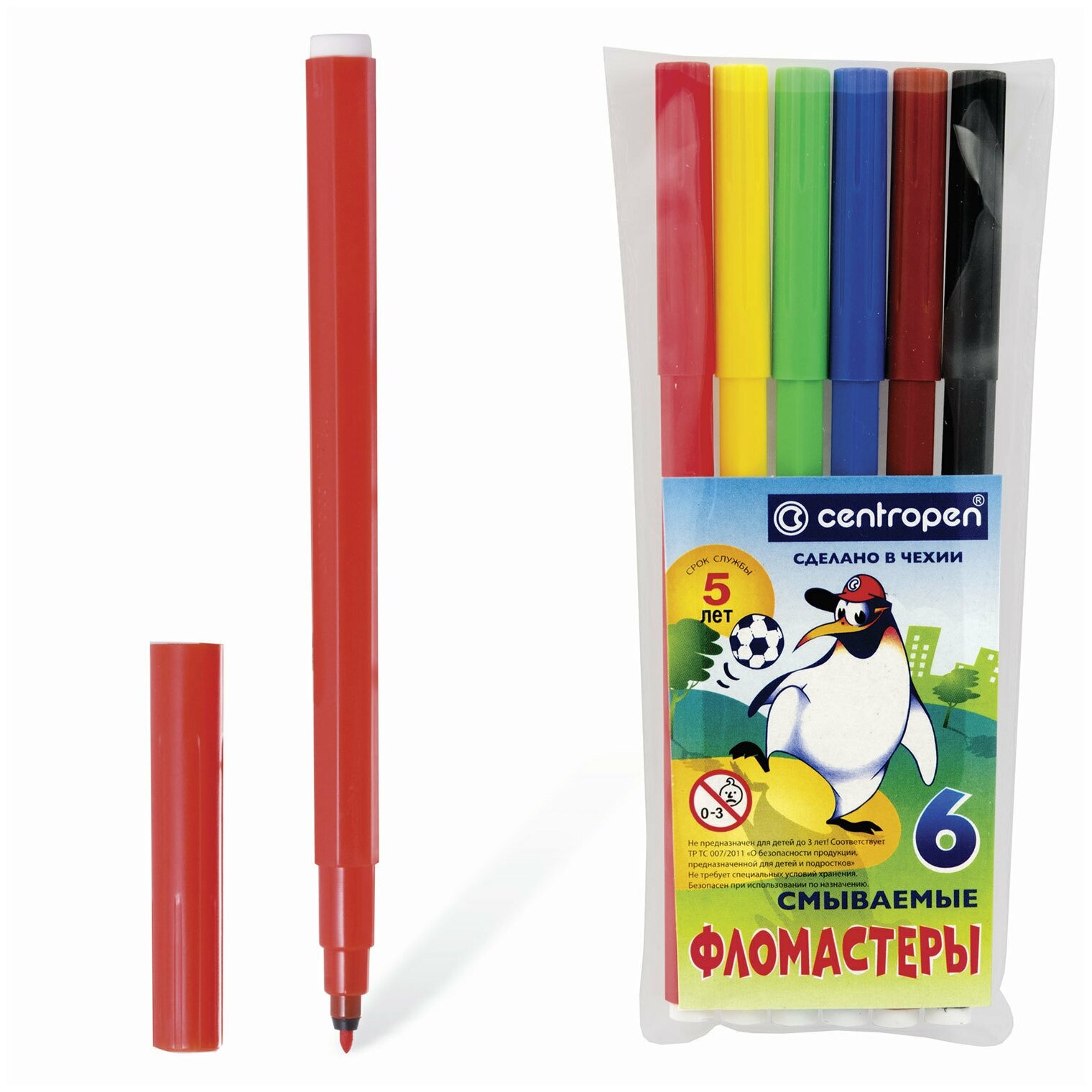 Фломастеры Centropen Пингвины 18 цветов - фото №13