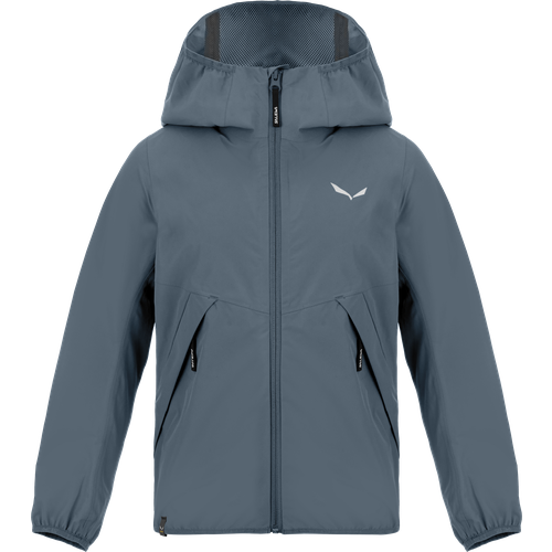 Куртка Salewa для девочек, водонепроницаемая, мембранная, ветрозащитная, несъемный капюшон, герметичные швы, светоотражающие элементы, размер 128, синий