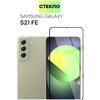 Защитное стекло BROSCORP для Samsung Galaxy S21 FE, S21FE (Самсунг Галакси С21 ФЕ) с премиальным олеофобным покрытием, прозрачное с черной рамкой - изображение