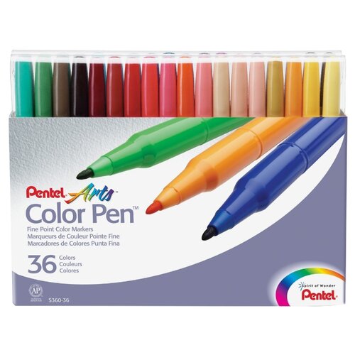 фото Pentel Набор фломастеров Color Pen, 36 шт. (S360-36) разноцветные