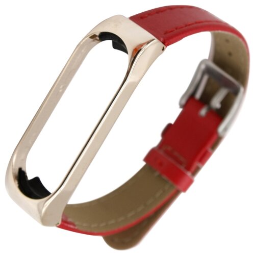 Ремешок кожаный для фитнес трекера Mi Band 4 красный 95800₽