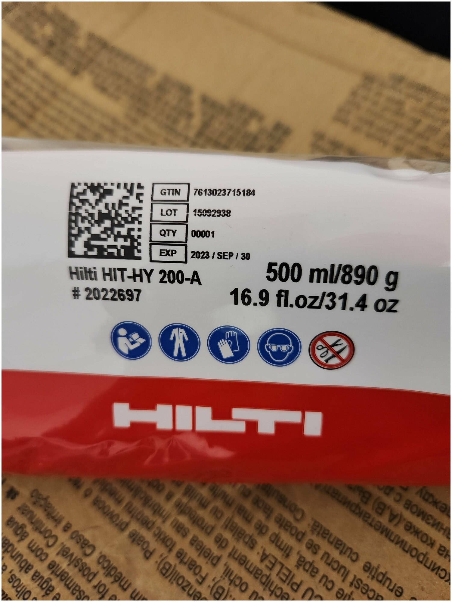 Химический анкер HILTI HIT-HY 200-A