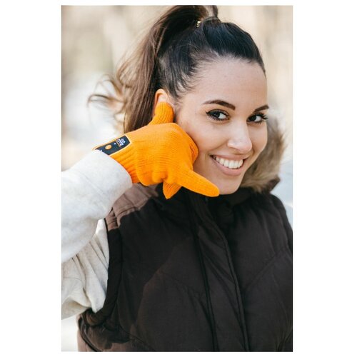 фото Talkers сенсорные перчатки с гарнитурой bluetooth (размер s) оранжевые dress cote