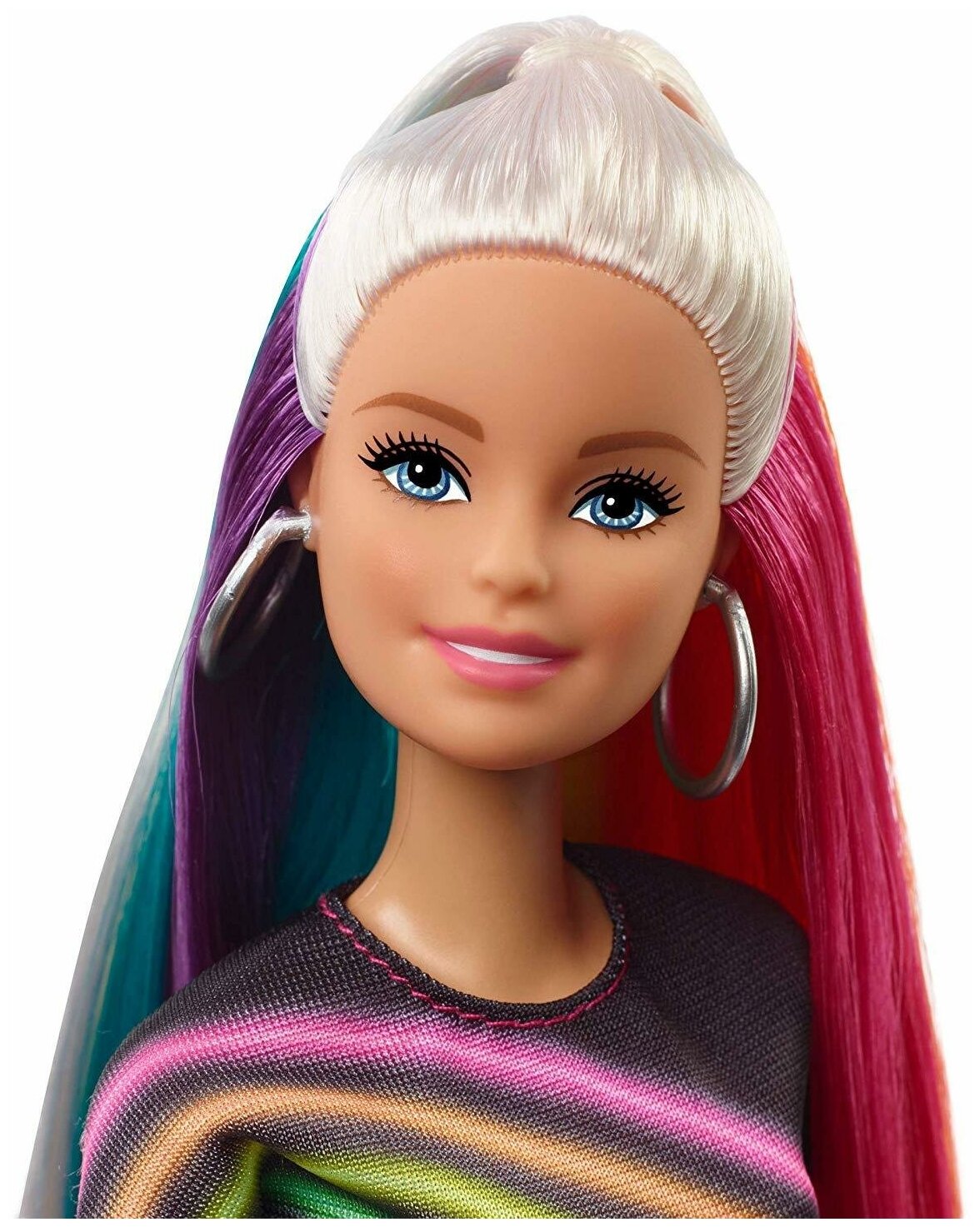 Кукла Barbie Блондинка с радужными волосами - фото №7