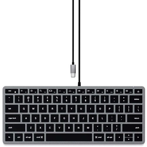 Клавиатура проводная Satechi Slim W1 Wired Backlit Keyboard, USB Type-C, Серый, ST-UCSW1M-RU