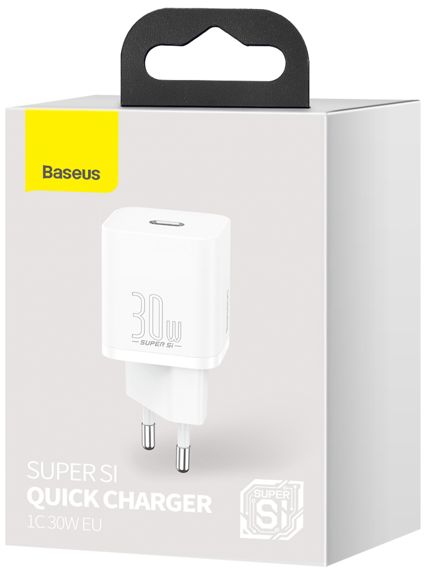 Зарядное устройство Baseus Super Si Quick Charger Type-C 30W EU White CCSUP-J02