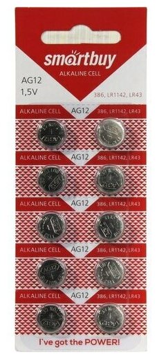 Батарейки Smartbuy Alkaline Cell AG12 (386, LR1142, LR43)