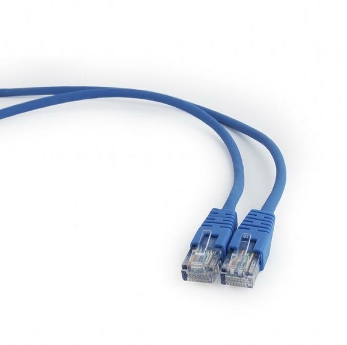 Патч-корд UTP Cablexpert PP12-0.5M/B кат.5e, 0.5м, литой, многожильный (синий) (038539)