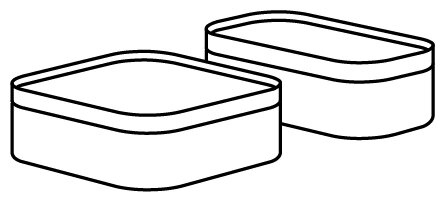 PLUGGLAND плуггланд коробка с крышкой, 2 шт. клетчатый орнамент/черный белый - фотография № 4