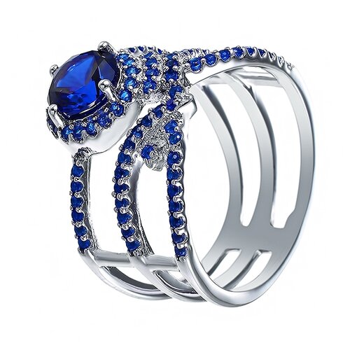 фото Element47 широкое ювелирное кольцо из серебра 925 пробы с кубическим цирконием r36143-2_ko_002_wg, размер 17.5