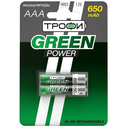 Аккумулятор AAA/HR03-2BL 650мА. ч (блист.2шт) Б0019499 Трофи аккумулятор energizer power plus aaa hr03 700mah 2b