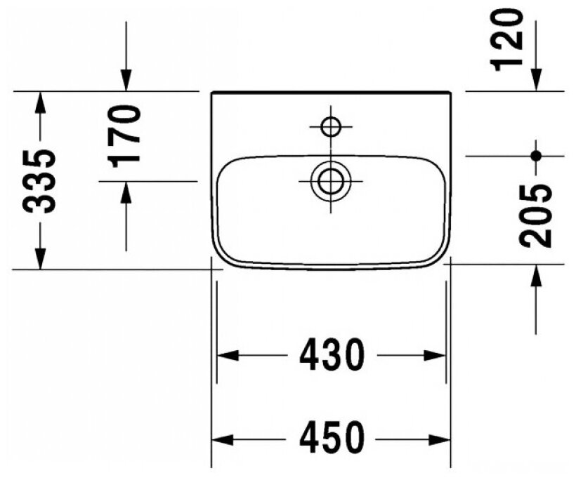 Раковина для ванной Duravit DURASTYLE 45см 0708450000