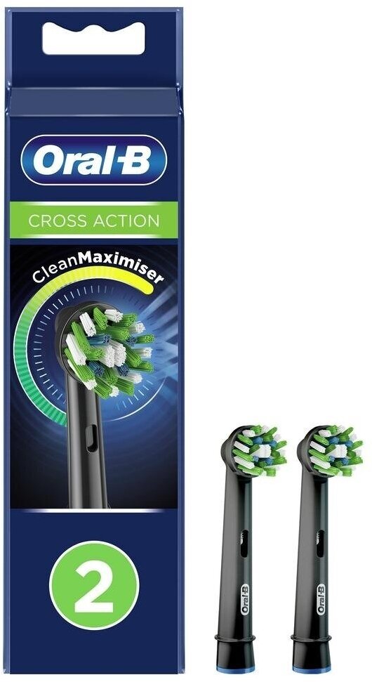 Набор насадок Oral-B CrossAction EB50 для электрической щетки, черный, 2 шт. - фотография № 3