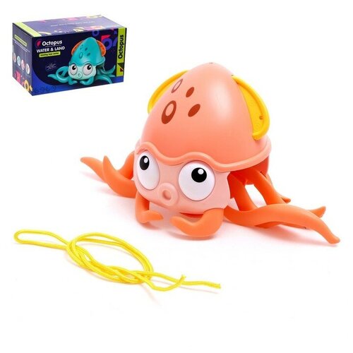Каталка на верёвке Осьминог водоплавающая цвет оранжевый 1155₽