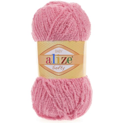 Пряжа Alize Softy цв.265 персик, 100%микрополиэстер, 115м, 50г, 3 мотка пряжа alize softy цв 185 детский розовый 100%микрополиэстер 115м 50г 3 мотка