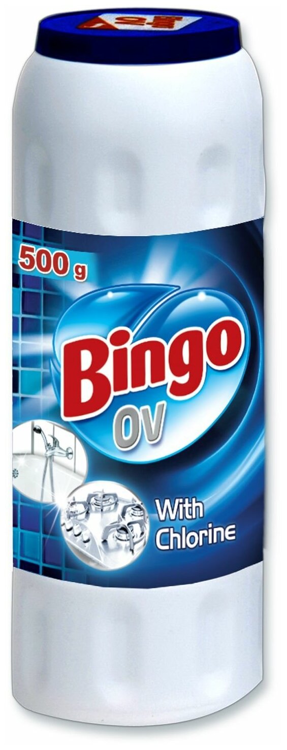 Порошок чистящий универсальный BINGO OV CHLOR, с хлором 500гр