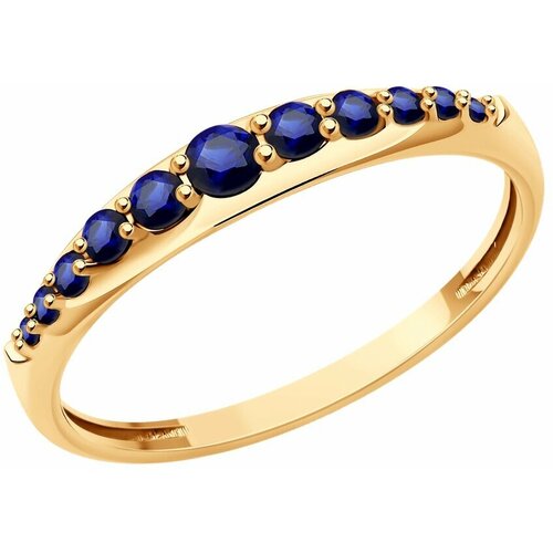 фото Кольцо diamant online, золото, 585 проба, корунд, размер 17