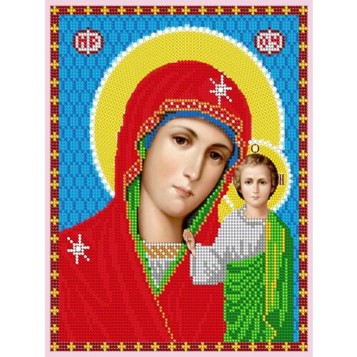Вышивка бисером иконы Богородица Казанская 19*24 см