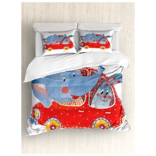 фото Комплект постельного белья "на машине с ветерком", 1,5-спальный (пододеяльник+2 наволочки) ambesonne