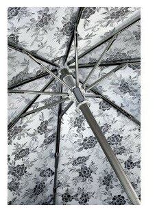 Зонт FULTON, механика, 3 сложения, купол 94 см., 8 спиц, ручка натуральная кожа, чехол в комплекте, для женщин, мультиколор - фотография № 18
