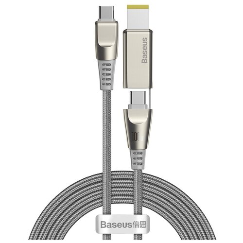 Кабель-переходник Baseus Flash Series One-for-Two Fast Charging Data Cable With Square Head Type-C to C+DC 100W 2m (CA1T2-B0G) Grey