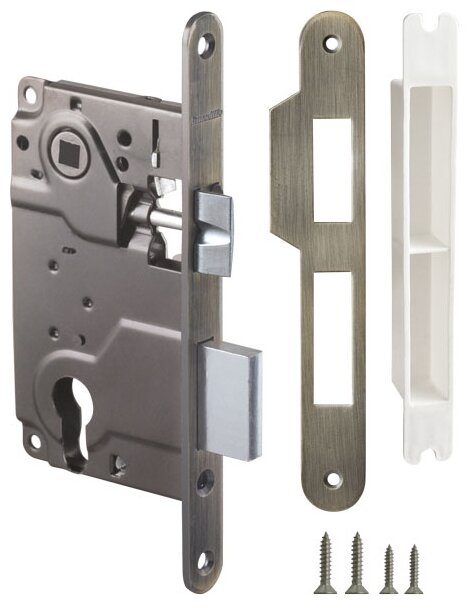 Корпус врезного замка c защёлкой METLH25-50 Box (LH 25-50) AB бронза - фотография № 2