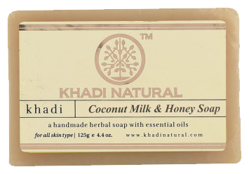 Khadi Natural Мыло кусковое Coconut milk & Honey soap (Кокосовое молоко и мед), 125 г