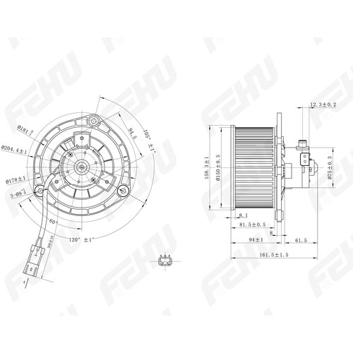 Электровентилятор Отопителя Vaz 2110, 2170, 1117 FEHU арт. FFH1146