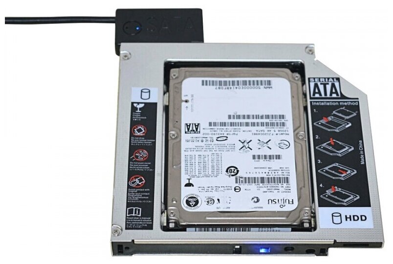 Переходник для SSD-HDD Orient UHD-2SC12 Optibay шасси 25 SATA в отсек 12 оптического привода ноутбука