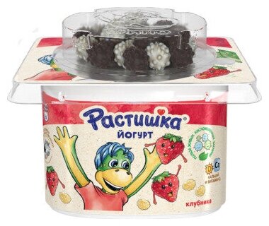 Йогурт Растишка с глазир. драже клубника 3% 115 г - фото №2