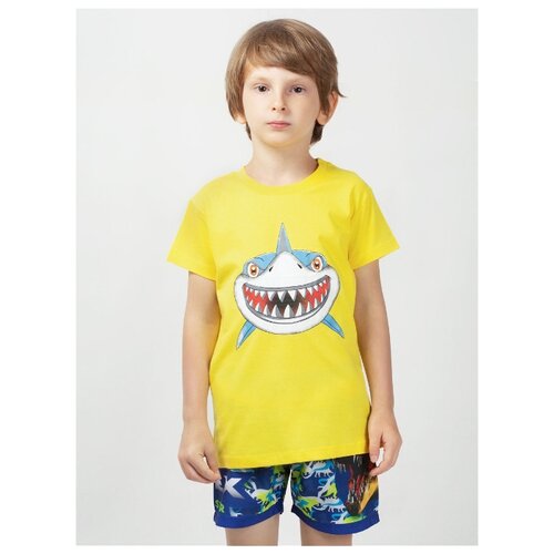фото Футболка mor серая акула размер 128-134, желтый