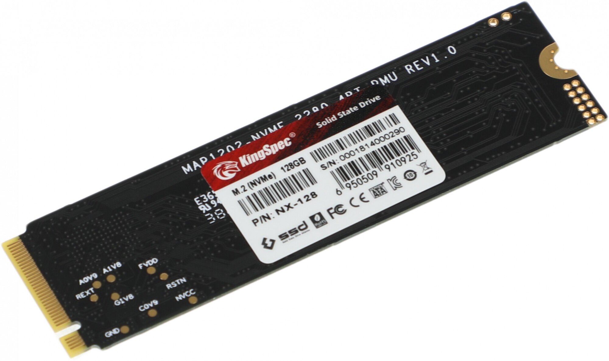 Твердотельный накопитель KingSpec SSD PCI-E 3.0 M.2 2280 0.9 DWPD 128Gb NX-128