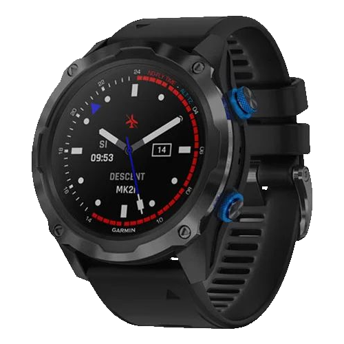 Умные часы Garmin Descent Mk2i Titanium Carbon DLC with silicone band Wi-Fi NFC, черный