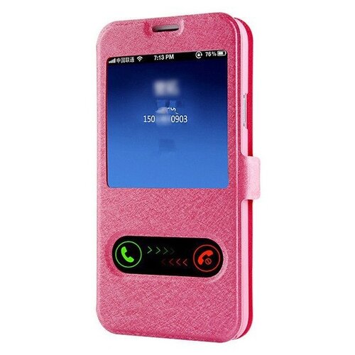 фото Чехол-книжка mypads для huawei honor 7a / play 7 / y5 prime 2018 / y5 lite 2018 / y5 2018 / enjoy 8e lite/ honor 7s с окошком для входящих вызовов и свайпом розовый