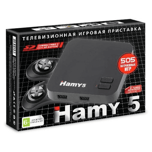 фото Игровая приставка "hamy 5" (16+8 bit) classic black (505в1) черная (черная коробка)