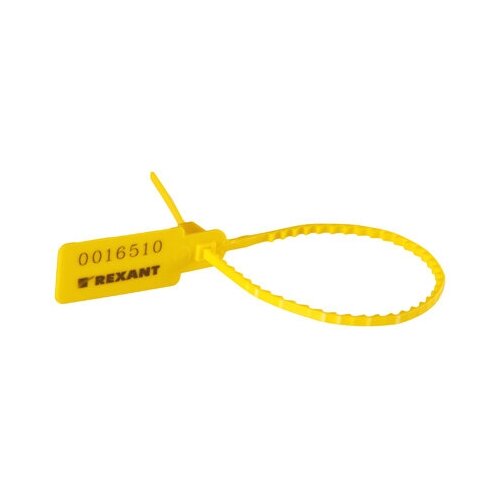 Пломба пластиковая номерная 255 мм желтая REXANT Артикул 07-6122 (50_шт)