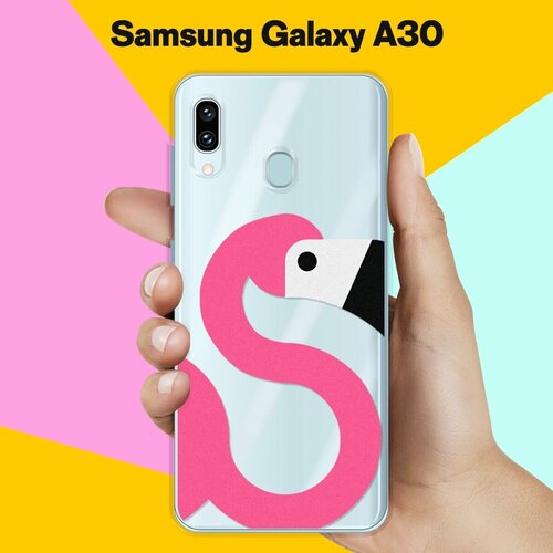 Силиконовый чехол Фламинго на Samsung Galaxy A30 жидкий чехол с блестками фламинго в цветах на samsung galaxy s7 самсунг галакси с 7