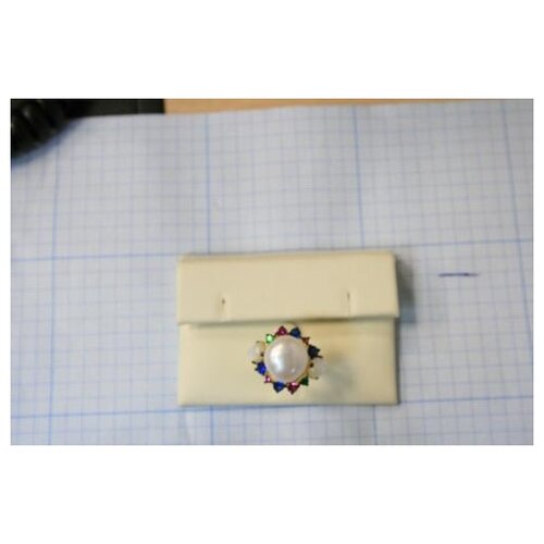 фото Element47 кольцо из серебра 925 пробы с барочным жемчугом, перламутром и фианитами sr1841-ko-sh-wb-001-yg, размер 18