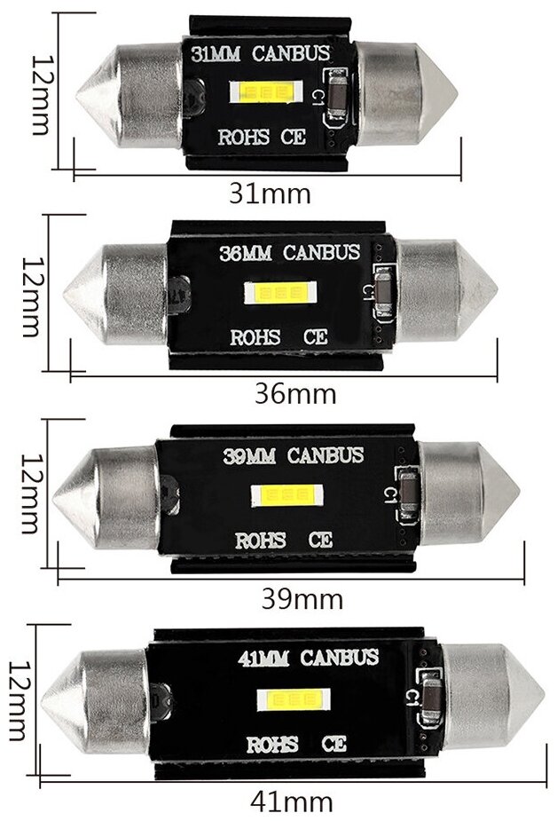 C5W, 41мм лампа светодиодная