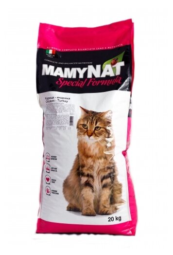 Сухой корм MamyNAT Cat Adult Chiken-Turkey для взрослых кошек, 20 кг.